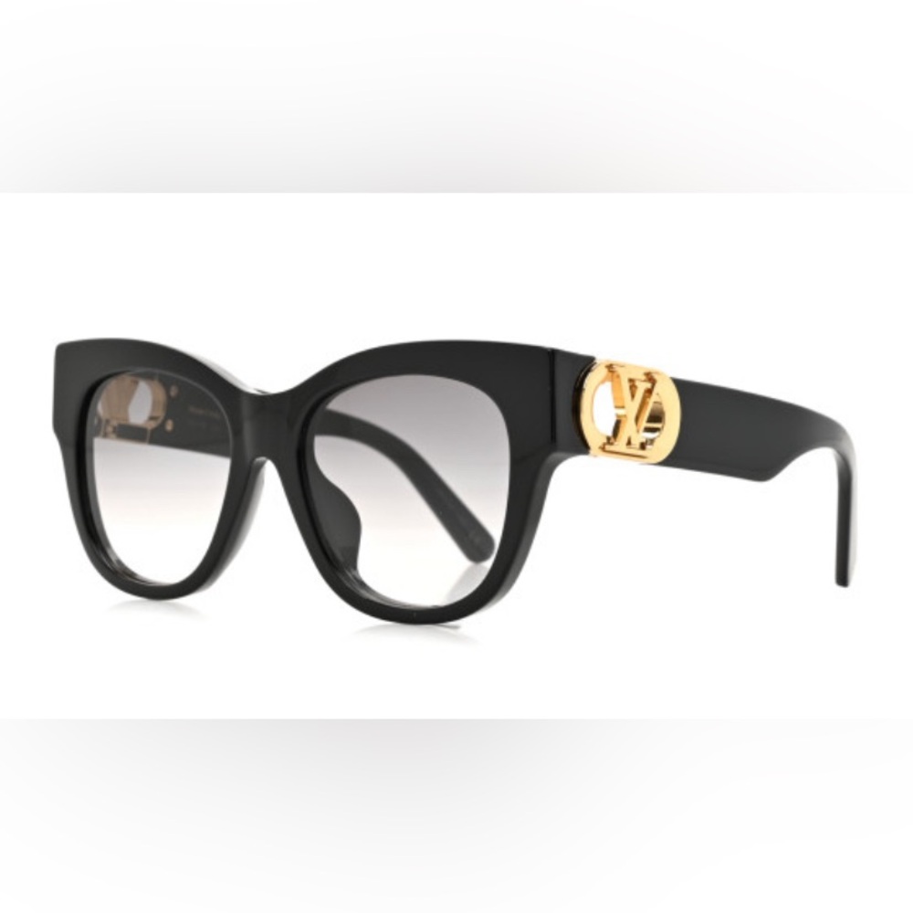 Louis Vuitton Link PM LV Black Cateye Oversized Sunglasses European Size